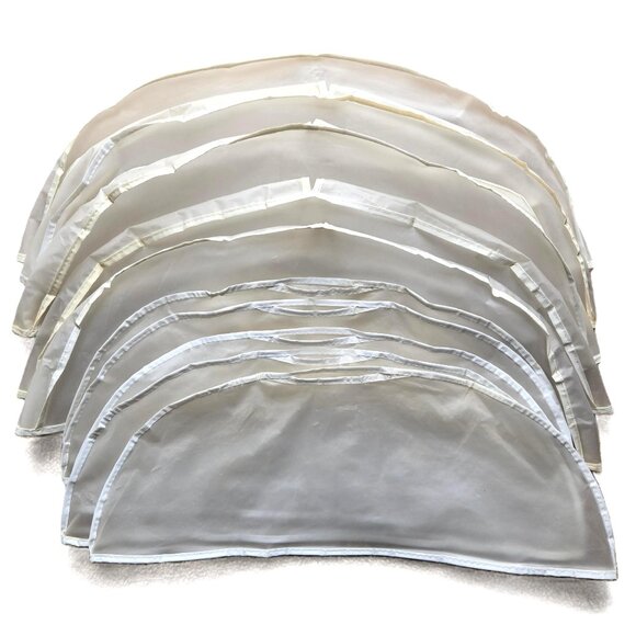 Set of 10 Vinyl Closet Hanging Garment Shoulder Dust Covers, Clear/White - Picture 1 of 2